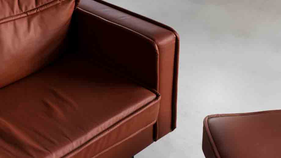 a close-up of a leather couch for furniture photography