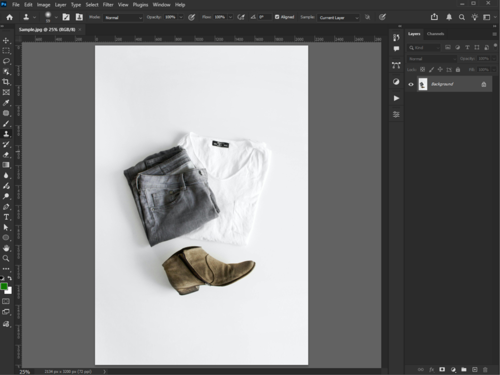 open the image using content aware fill