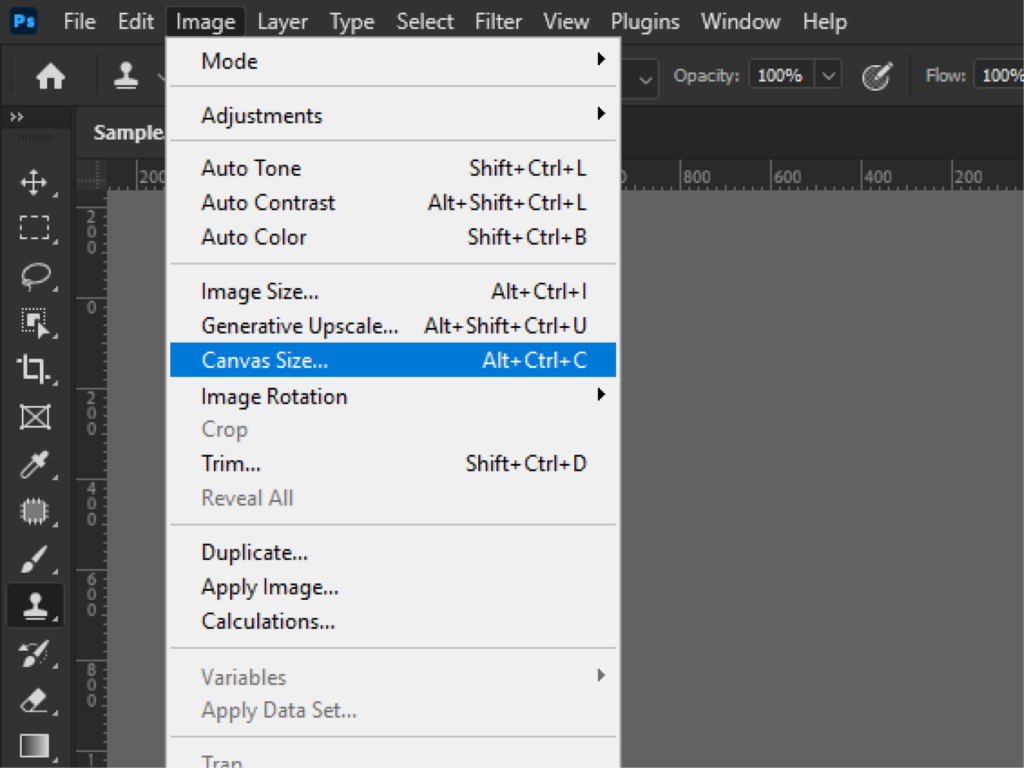 Go to Canvas Size to Extend the Canvas