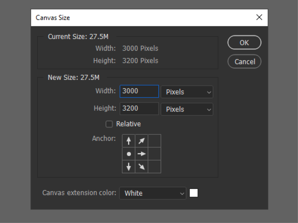 select the empty area