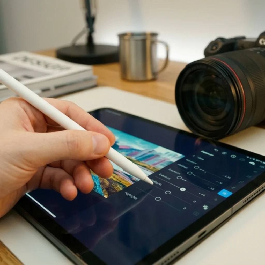 Photo retouching process in an iPad in Separation Product Photo article in Dropicts.com website